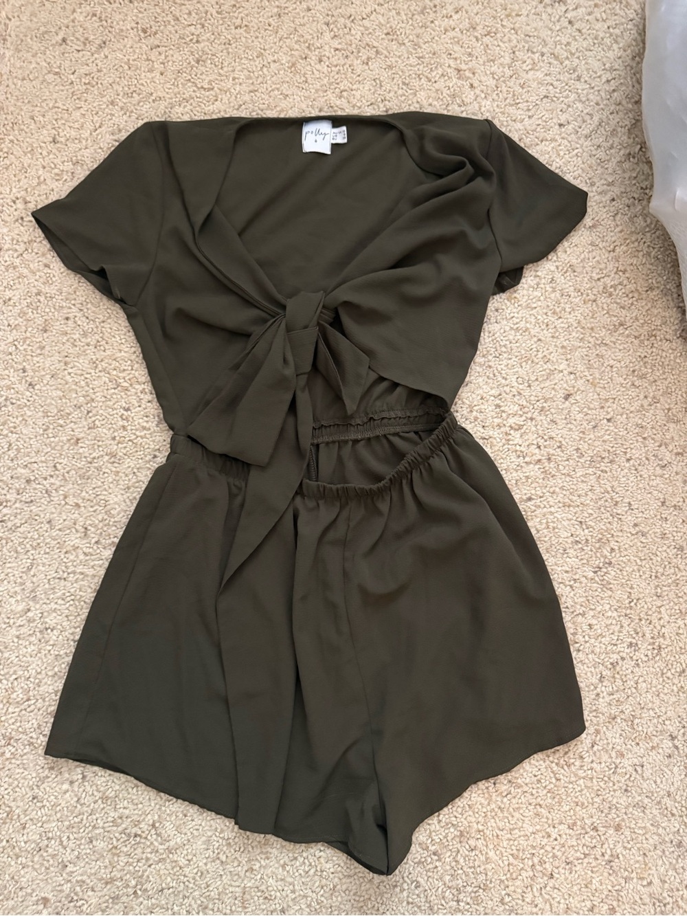 Princess Polly Olive Green Tie-Front Romper